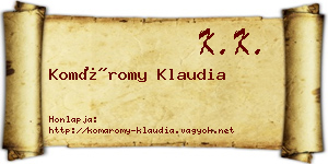 Komáromy Klaudia névjegykártya