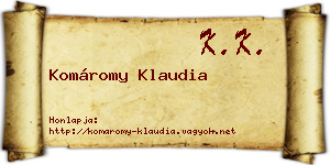 Komáromy Klaudia névjegykártya