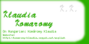 klaudia komaromy business card